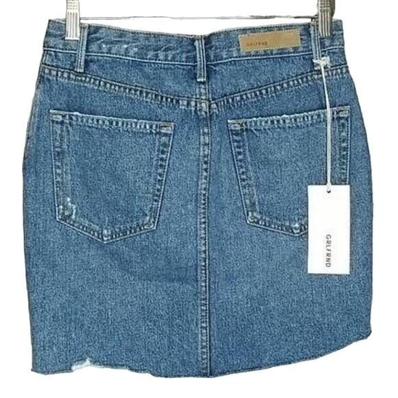GRLFRND Payton Cross Over Cotton Denim High Rise Mini Skirt NEW Women's 25 - Picture 3 of 8